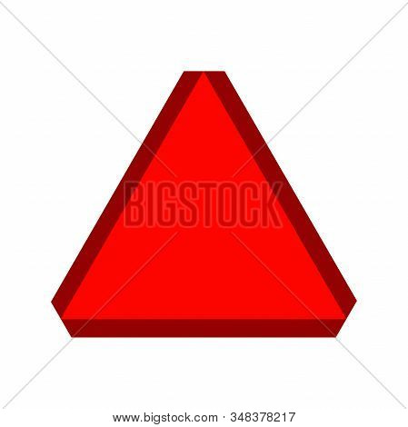 Slow Moving Vehicle Symbol. Red Triangle. Traffic Sign. Perfect For Backgrounds, Backdrop, Sticker, 
