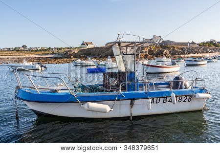 Primelin - France, October 04, 2018 : Boats Moored In Le Loch Harbor