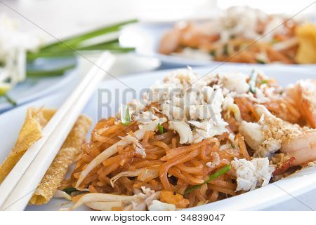 Gamberetti e merda Pad Thai