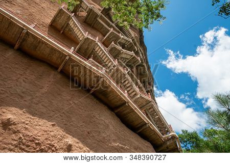 Maijishan Grottoes Near Tianshui, Gansu Province, Northwest China