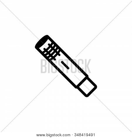 Condenser Microphone Icon Logo Design. Simple Flat Vector Illustration