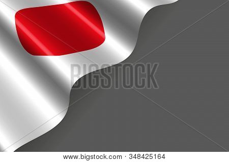 Flag Of Japan Isolated On Grey, Vector Illustration In Colors Of The Flag Red, White - For Labor Or 
