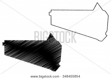 Kweneng District (districts Of Botswana, Republic Of Botswana) Map Vector Illustration, Scribble Ske