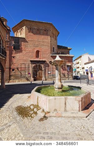 Antequera, Spain - August 08, 2008 - View Of The Convent (convento Santa Eufemia) With A Fountain In