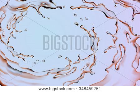 Illustration Of A Background With Water Splashes. The Circulation Of Fluid. A 3d Vector.