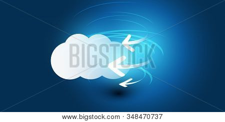 Cloud Computing Design Concept - Digital Connections, Technology Background With Arrows And Geometri