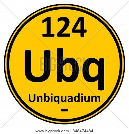 Periodic Table Element Unbiquadium Icon. Vector Illustration.