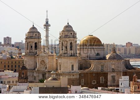 Cadiz Cathedral.  Cadiz Cathedral (catedral De Santa Cruz), A Roman Catholic Church In Southern Spai