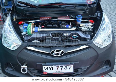 Pasay, Ph - Dec. 7: Hyundai I10 Compact Car Engine At Bumper To Bumper 15 Car Show On December 7, 20