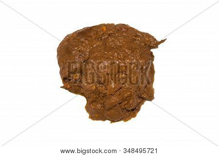 Poop Isolated On White Background.shit On A White Background.human Excrement.