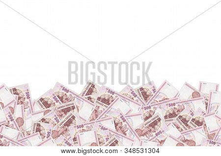 A Sarospatki Var Building On Hungary 500 Forint 1993 Banknote Pattern