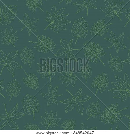 Dark Green Pattern With Light Green Leaves