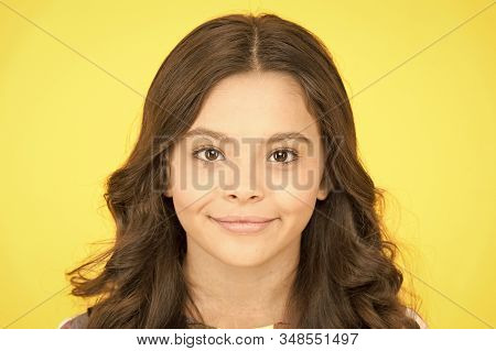 Curve Soft Curl Tong. Loose Yet Polished Looking Curls. Small Smiling Child Curly Hairdo. Fashion Tr