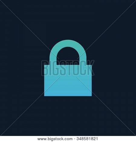 Lock Icon, Password Protected Sign. Stock Vector Illustration Isolated On Blue Background.