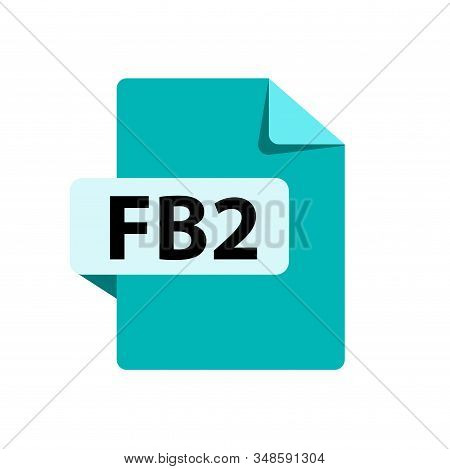 Vector Blue Icon Fb2. File Format Extensions Icon.