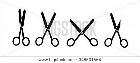 Scissors With Cut Lines. Vector Illustration.paper Cut Icon With Dotted Line. Vector Scissors With C