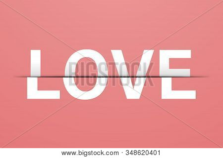 Word Love Splited Romantic Concept Stock Vector Illustration