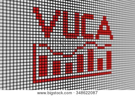 Vuca Text Scoreboard Blurred Background 3d Illustration