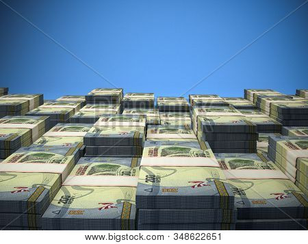 Madagascar  Money. Financial Background. Malagasy Currency . 3d Illustration. 200 Ariary