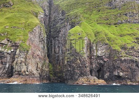 Faroe Islands Sea Cliffs In Vestmanna Area. Streimoy Island, Denmark