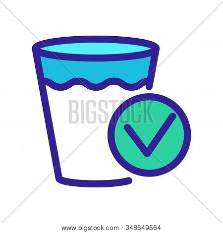 Clean Water In The Glass Icon Vector. A Thin Line Sign. Isolated Contour Symbol Illustration