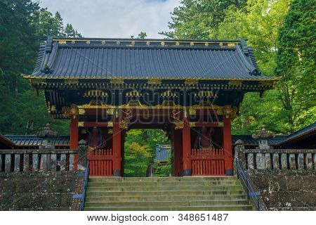View Of The Niomon Gate In The Taiyuinbyo Shrine, Nikko, Japan