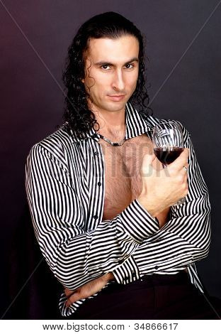 Beautiful man in a mysterious image