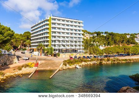 Menorca, Spain - October 14, 2019: Landscape Of Cala Galdana, A Popular Tourist Resort On The Island