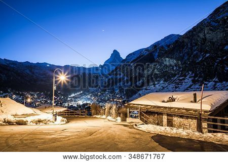 amazing view of Matterhorn peak from Zermatt