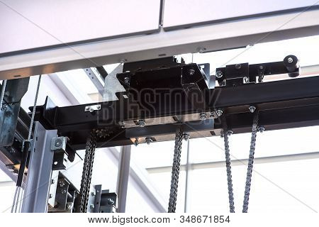 Elevator Installation, Lift Technician Installing A Modern Elevator