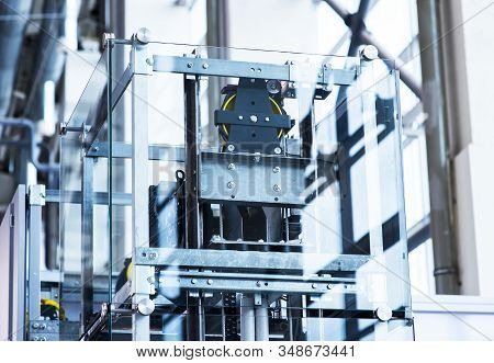 Elevator Installation, Lift Technician Installing A Modern Elevator