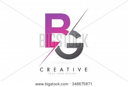 Bg B G Letter Logo With Colorblock Design And Creative Cut. Creative Logo Design.
