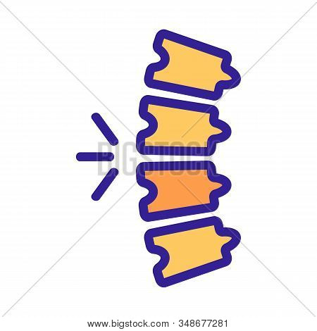 Pain In The Spine Icon Vector. A Thin Line Sign. Isolated Contour Symbol Illustration