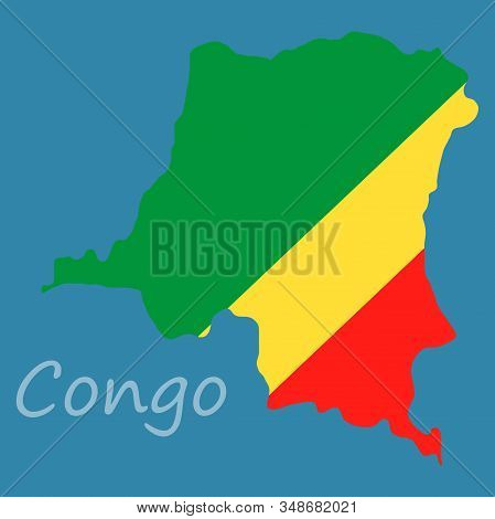 Congo Map And Flag In White Background