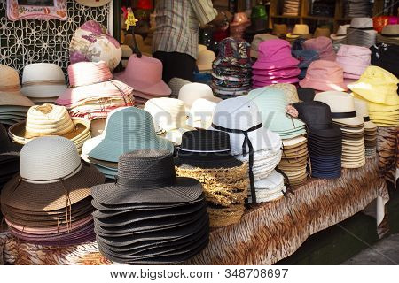 Fashion Hats And Caps Shop For Thai People Select And Buying In Sampeng Plaza And Phahurat Local Mar