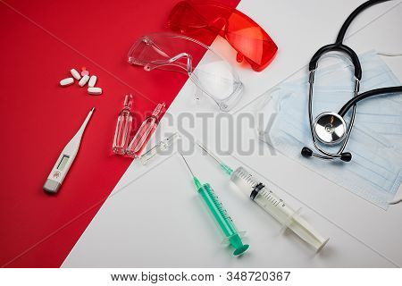 The New Coronavirus. Pandemic Threat. Prevention Of The Spread Of Coronavirus Using A Medical Mask, 