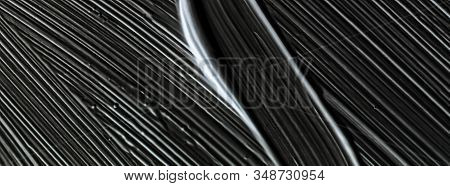 Cosmetics Abstract Texture Background, Black Acrylic Paint Brush Stroke, Textured Cream Product As M
