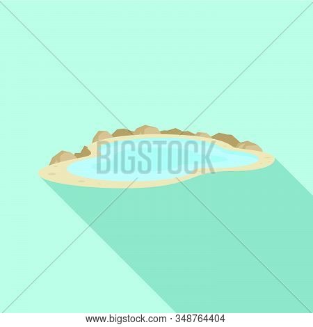 Water Lake Icon. Flat Illustration Of Water Lake Vector Icon For Web Design