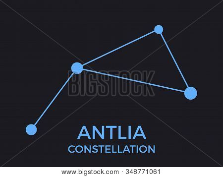 Antlia Constellation. Stars In The Night Sky. Cluster Of Stars And Galaxies. Constellation Of Blue O