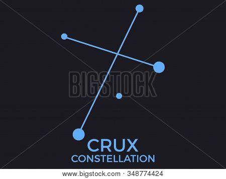 Crux Constellation. Stars In The Night Sky. Cluster Of Stars And Galaxies. Constellation Of Blue On 