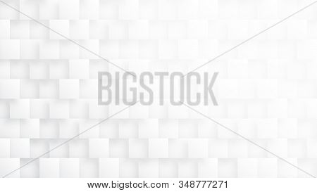 Conceptual 3d Tetragons Technologic Minimalist White Abstract Background. Science Technology Square 
