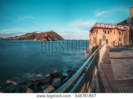San Sebastián, Guipúzcoa / Spain »; February 2, 2020: Panoramic View Of The Beautiful Aquarium Of Th