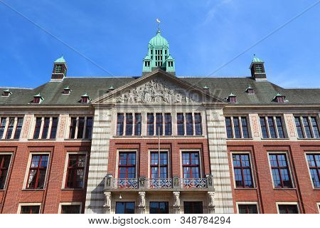 Amsterdam Stock Exchange At Beursplein Square. Netherlands Financial Institution.