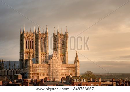 Lincoln Cathedral Shot In Winter From The Outside, M Lincoln, Lincolnshire, Uk, 2019