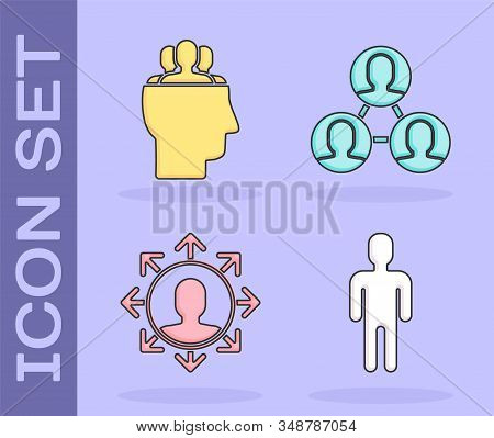 Set User Of Man In Business Suit, Project Team Base, Project Team Base And Project Team Base Icon. V