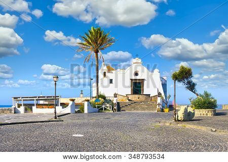 Ischia Island. Madonna Del Soccorso Medieval Church. Forio. Campania, Italy. Europe.