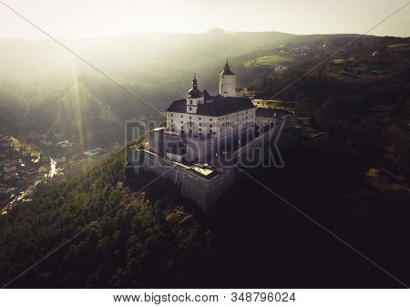 Castle Forchtenstein In Austria Burgenland Aerial View