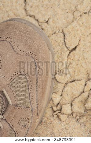 Brand New Suede And Nylon Beige Tan Camo Military Tactical Desert Combat Boot, Arid Dried Soil And S