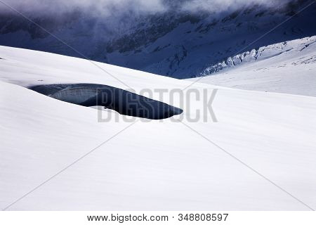Crevasse In Swiss Glacier - Aletschgletscher Wallis, Switzerland