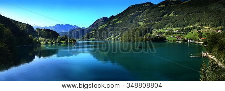 Lake Lungern Switzerland - Famous Fishing Lake In Switzerland With Lake